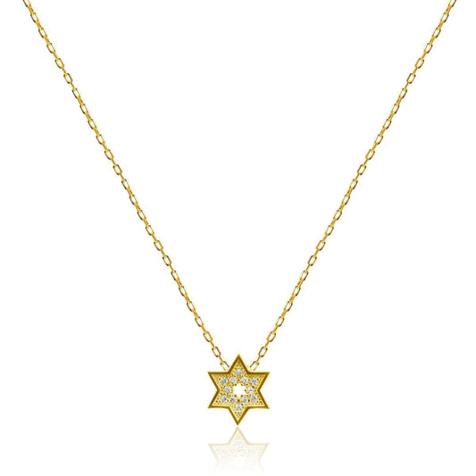 Sparkling Star of David Necklace with a Cut out Star