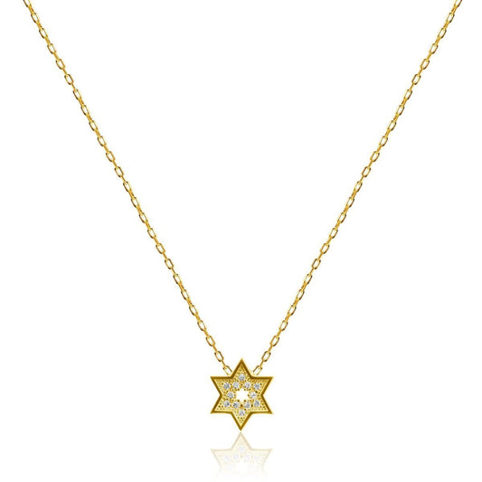 Sparkling Star of David Necklace with a Cut out Star