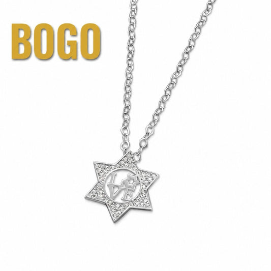 Star Full of Love Pendant | Jewish Star Necklace Sterling Silver or Gold