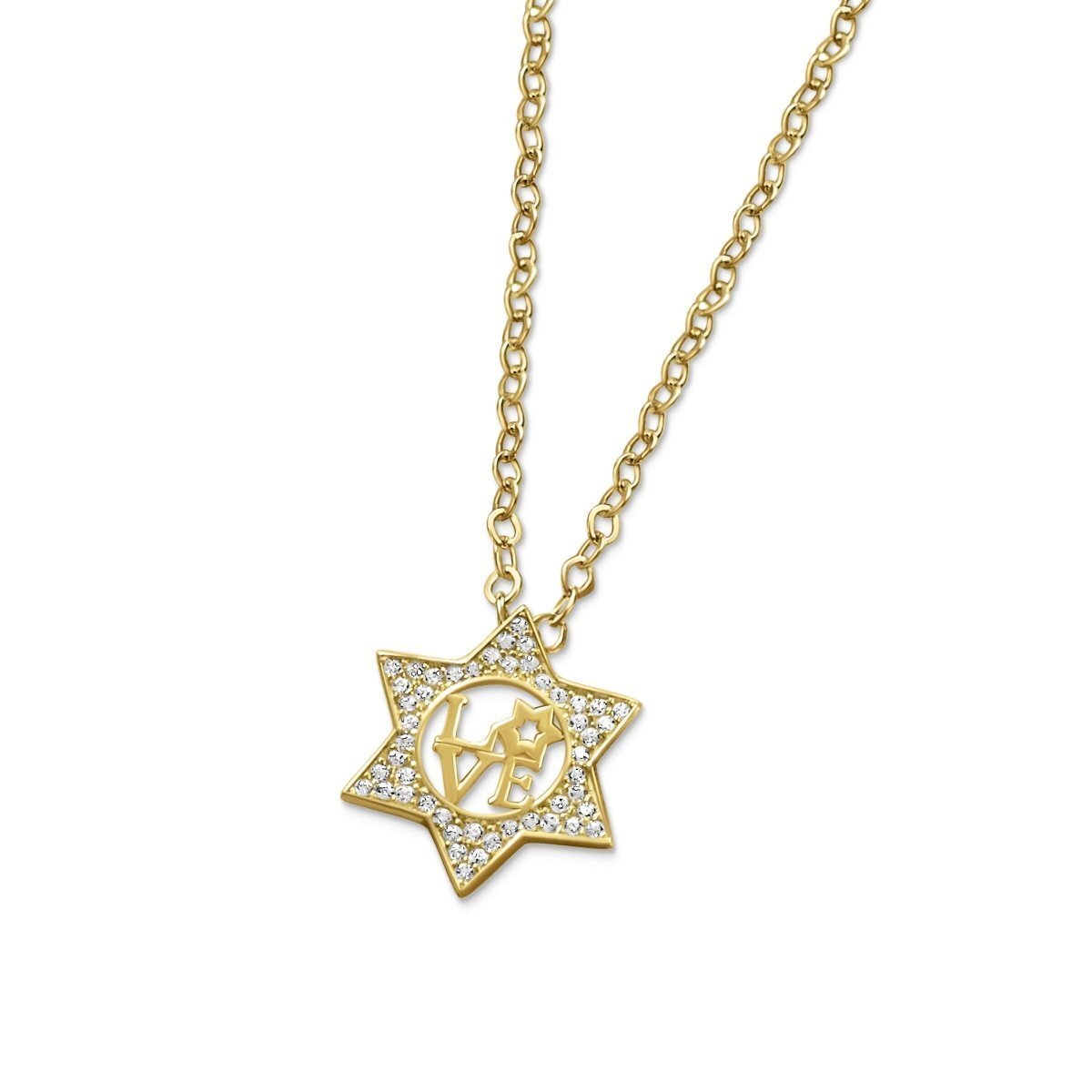 Star Full of Love Pendant | Jewish Star Necklace Sterling Silver or Gold