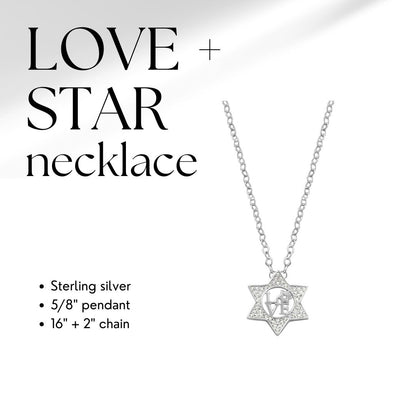 Star Full of Love Pendant | Jewish Star Necklace Sterling Silver or Gold