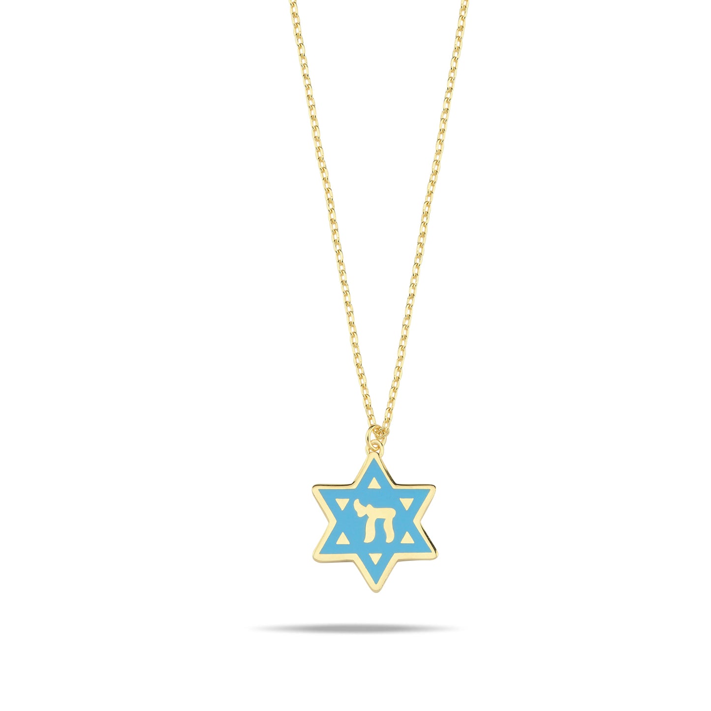 The "Vibrant Faith" Star of David & Chai Necklace - 4 Enamel Colors.