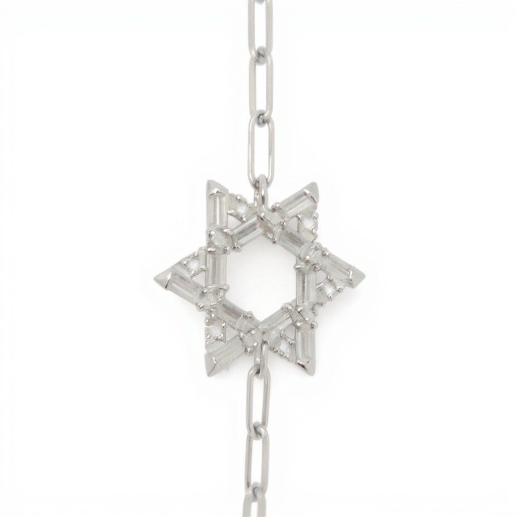 Star of David Baguette Bracelet in Silver or Gold