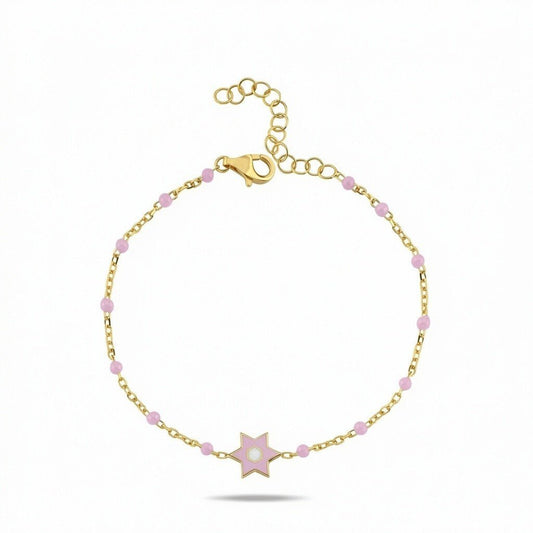 Star of David Bracelet in Gold Plated Sterling Silver | Alef Bet