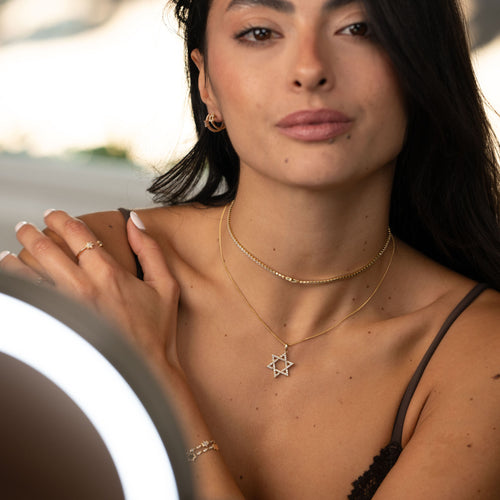 pave diamond star of david necklace
