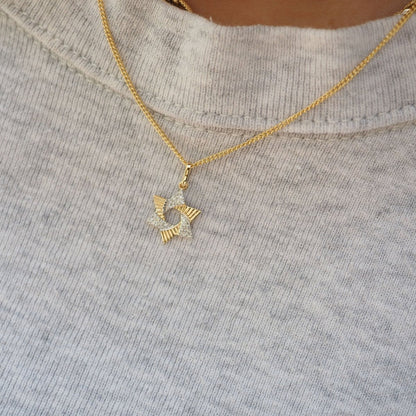 Star of David Diamond Necklace in 14k Yellow Gold, timeless faith you wear every day
