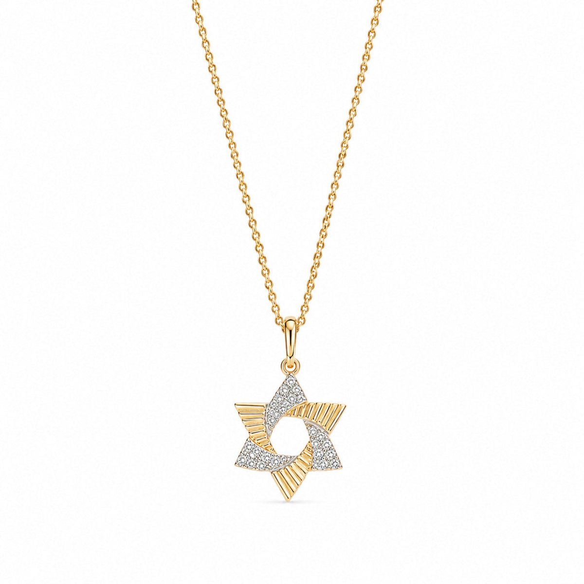 Star of David Diamond Necklace in 14k Yellow Gold, timeless faith you wear every day