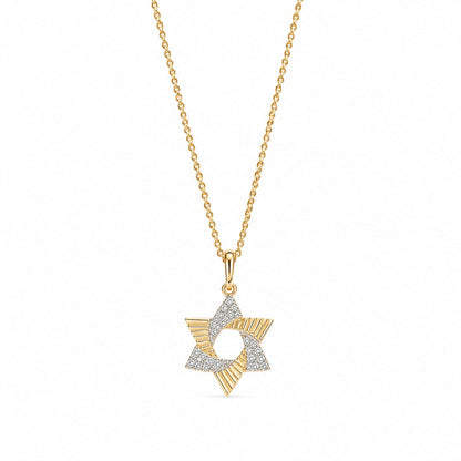 Star of David Diamond Necklace in 14k Yellow Gold, timeless faith you wear every day