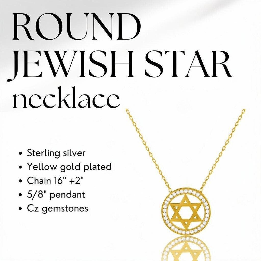 Heirloom Star of David Medallion Necklace | Silver or Gold CZ