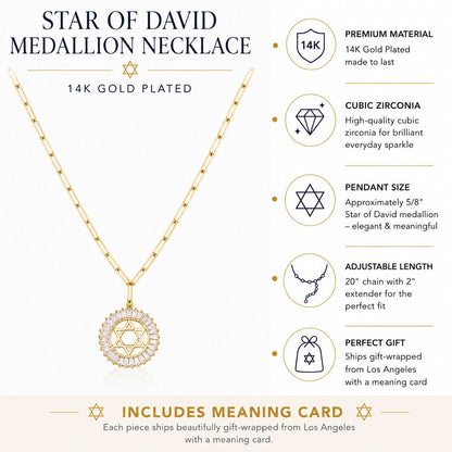 Star of David Medallion on Gold Chain