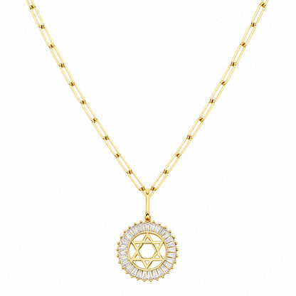 Star of David Medallion on Gold Chain