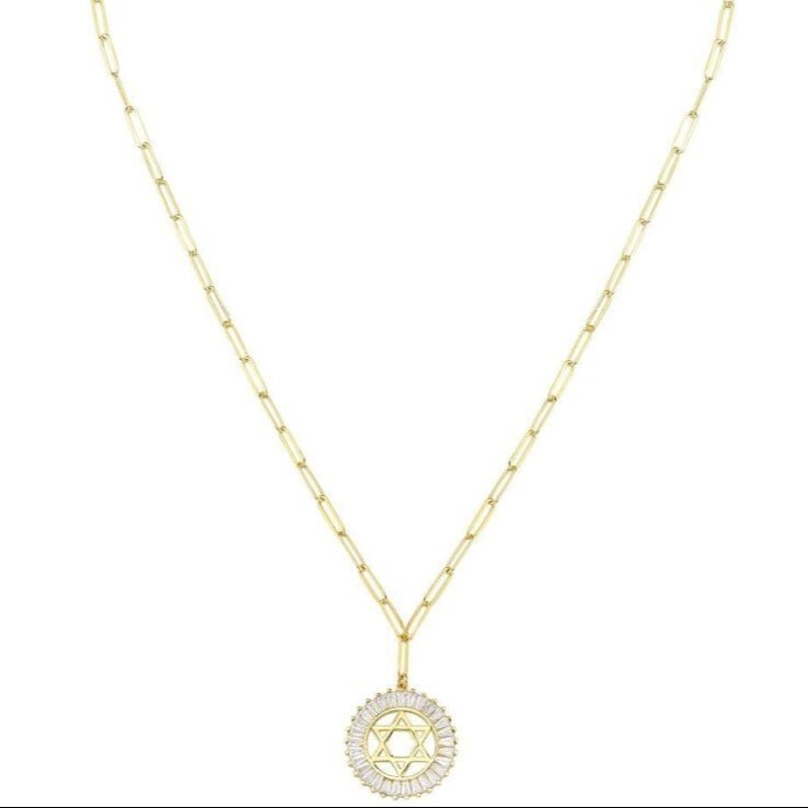 Star of David Medallion on Gold Chain