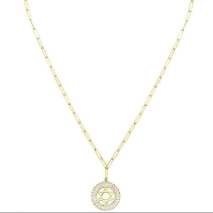 Star of David Medallion on Gold Chain