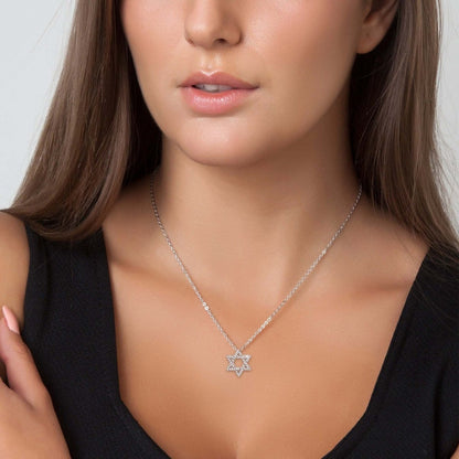 Star of David Necklace Sparkling in 14k Gold & Diamonds