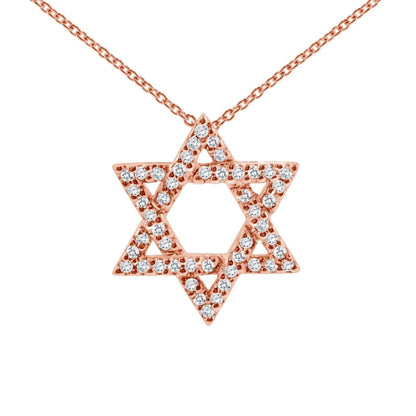 Star of David Necklace Sparkling in 14k Gold & Diamonds