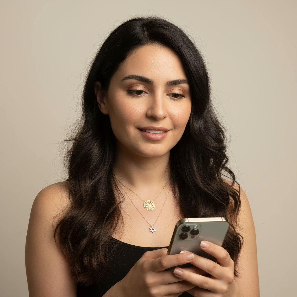 Star of David Necklace Sparkling in 14k Gold & Diamonds