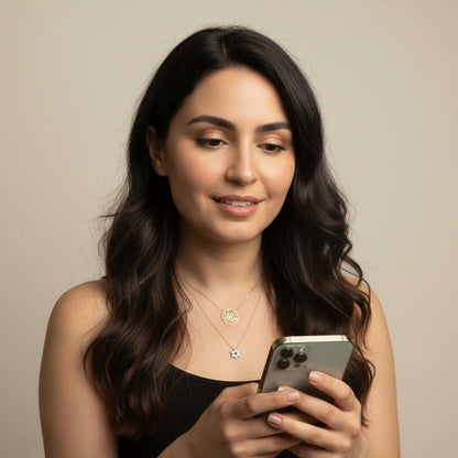 Star of David Necklace Sparkling in 14k Gold & Diamonds