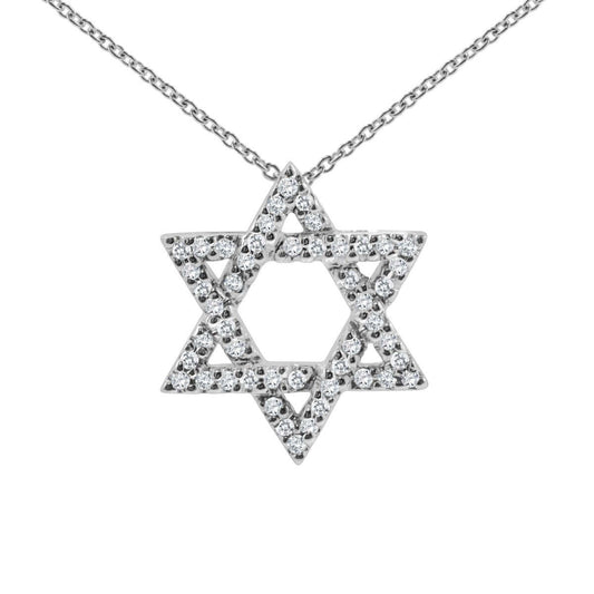 Star of David Necklace Sparkling in 14k Gold & Diamonds