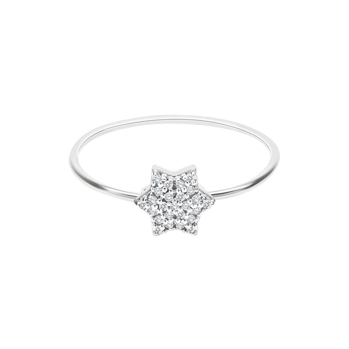 Star of David Ring in 14k Gold and Diamonds