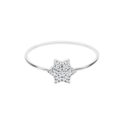 Star of David Ring in 14k Gold and Diamonds