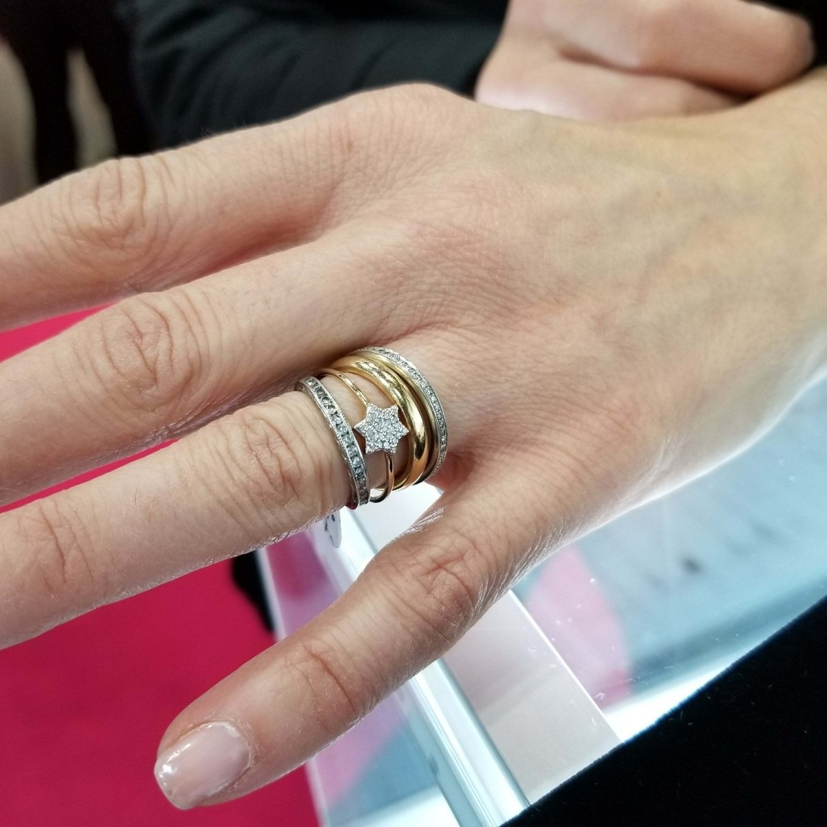 Star of David Ring in 14k Gold and Diamonds