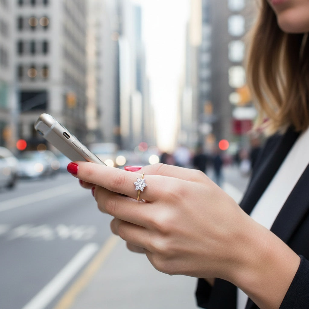 Star of David Ring in 14k Gold and Diamonds