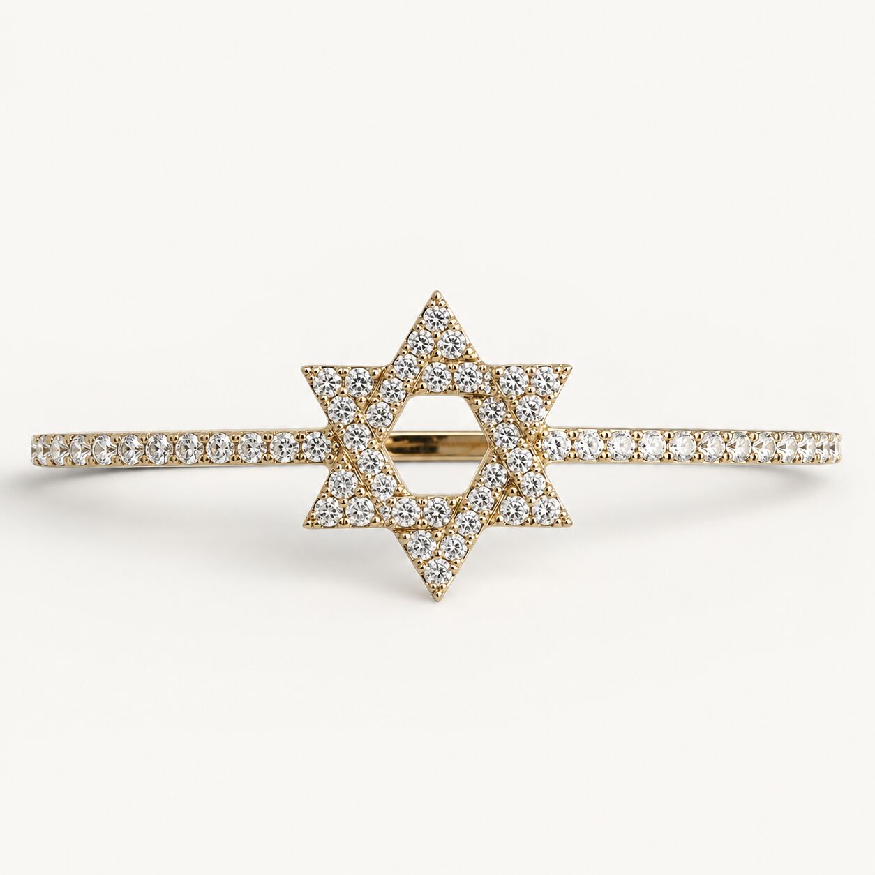 Star of David Watch Charm: 14k Yellow Gold Full Pavé Diamond for 20mm and 22mm Watch Bands