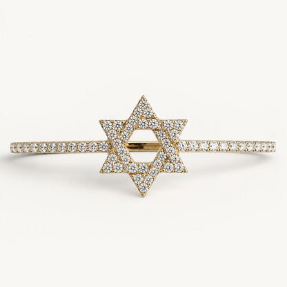 Star of David Watch Charm: 14k Yellow Gold Full Pavé Diamond for 20mm and 22mm Watch Bands