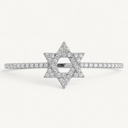 Star of David Watch Charm: 14k Yellow Gold Full Pavé Diamond for 20mm and 22mm Watch Bands