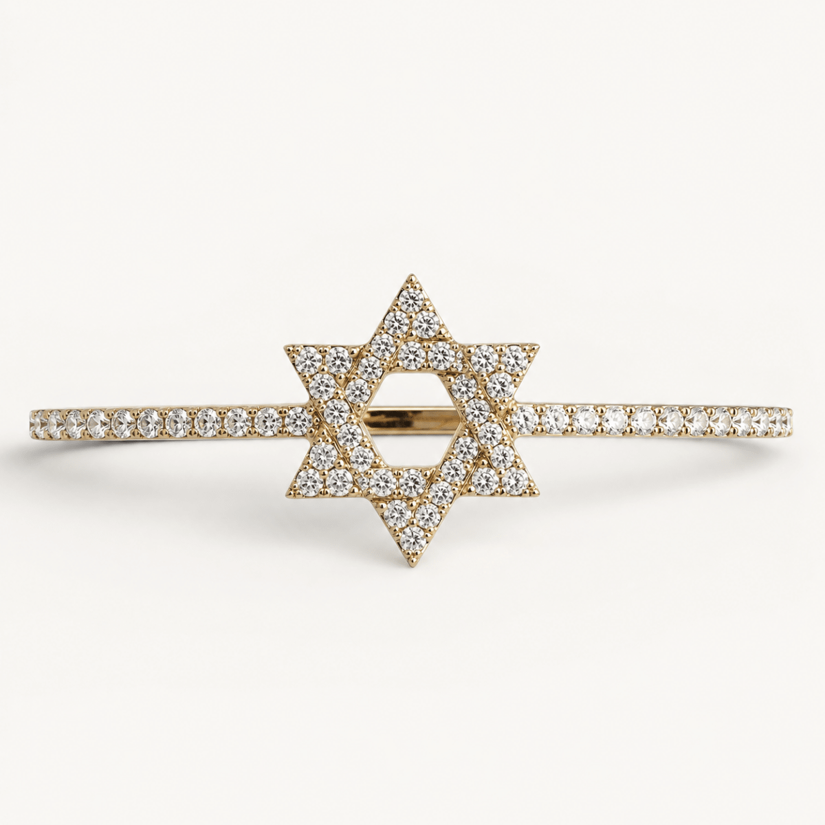 Star of David Watch Charm: 14k Yellow Gold Full Pavé Diamond for 20mm and 22mm Watch Bands