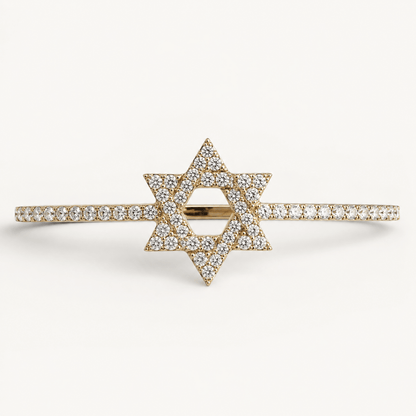 Star of David Watch Charm: 14k Yellow Gold Full Pavé Diamond for 20mm and 22mm Watch Bands