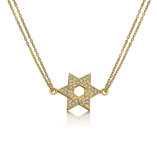 Star of David Women's Sparkly Bracelet in Silver and Gold