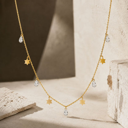 Star with Pear Shaped Gemstones