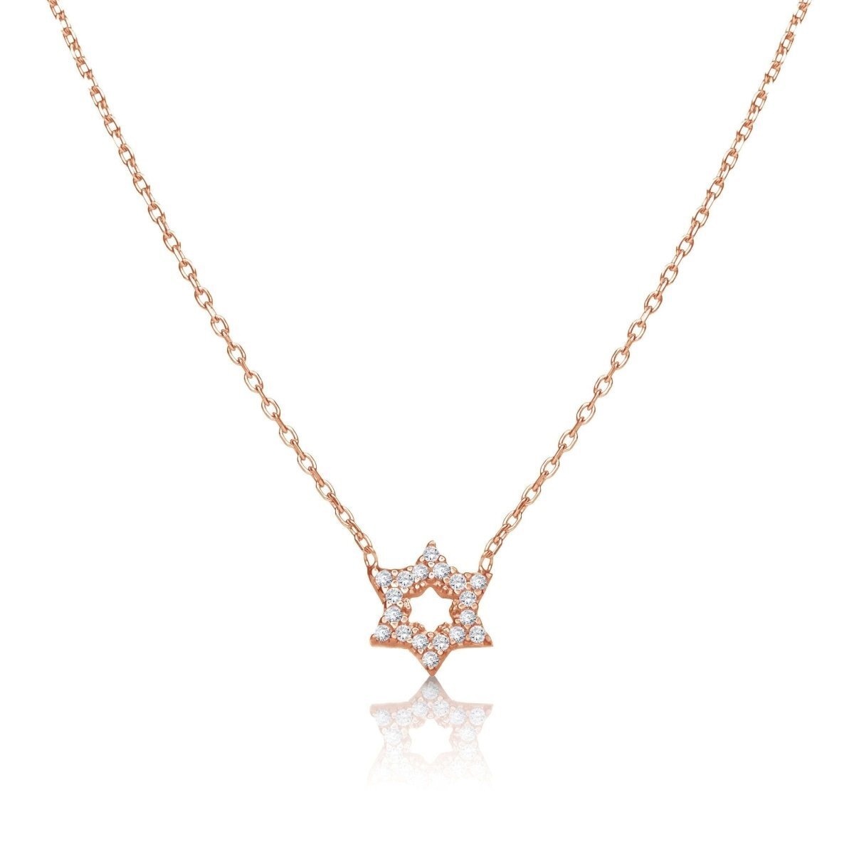 Sterling Jewish Star with CZ Necklace