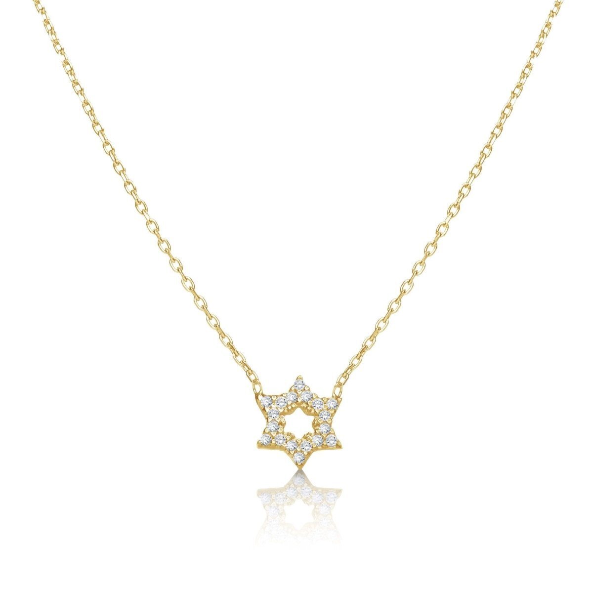 Sterling Jewish Star with CZ Necklace For Women and Girls – Alef