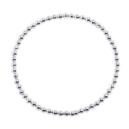 Sterling Silver 3mm Beaded Bracelet