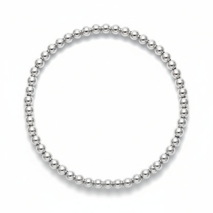 Sterling silver beaded bracelet with 3mm polished spheres by Alef Bet