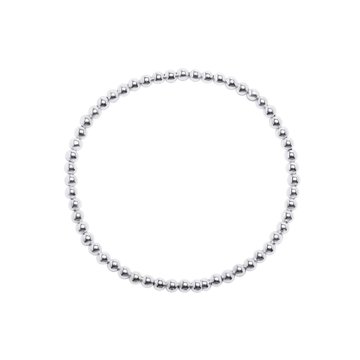 Sterling silver beaded bracelet with 3mm spheres in high-polish finish by Alef Bet