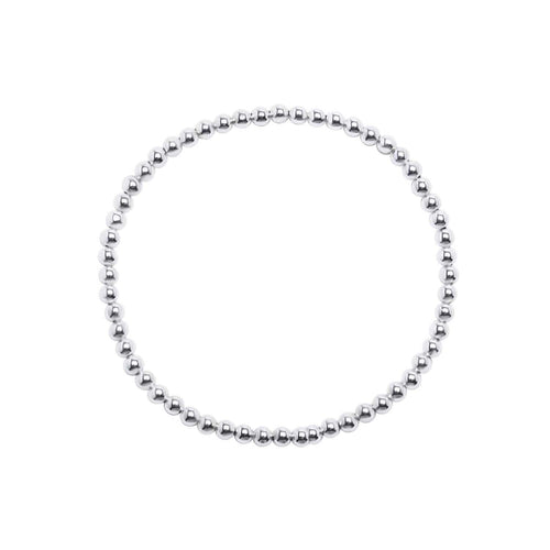 Sterling Silver 3mm Beaded Bracelet