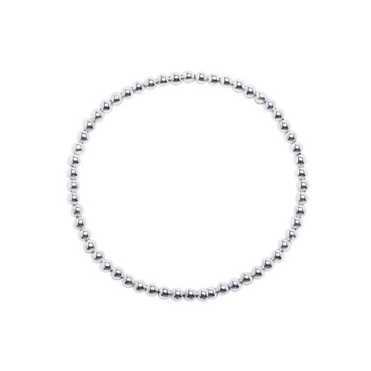 Sterling Silver 3mm Beaded Bracelet