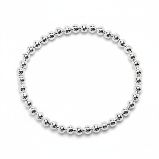 Sterling Silver 925 Beaded Bracelet 4mm, effortless everyday elegance you can stack or wear solo