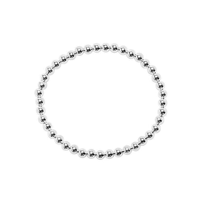 Sterling Silver 925 Beaded Bracelet 4mm, effortless everyday elegance you can stack or wear solo