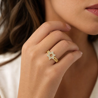 Adjustable Star of David Ring One Size Fits All