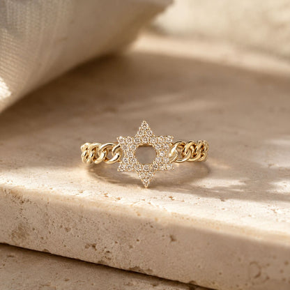 Adjustable Star of David Ring One Size Fits All
