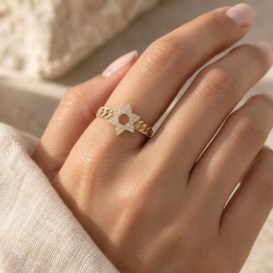 Adjustable Star of David Ring One Size Fits All