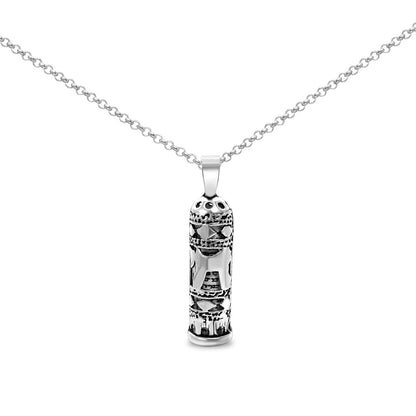 Sterling Silver Mezuzah & Chai Necklace: A Token of Life & Protection