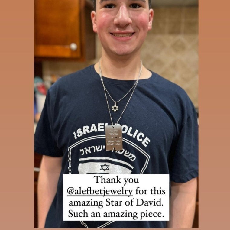 Sterling Silver Star of David Necklace | Men's Jewelry | Alef Bet