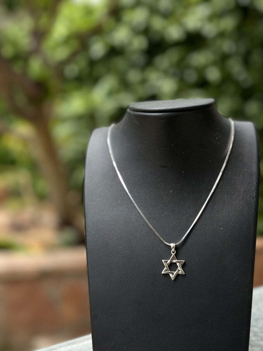 Sterling Silver Star of David Necklace | Men's Jewelry | Alef Bet