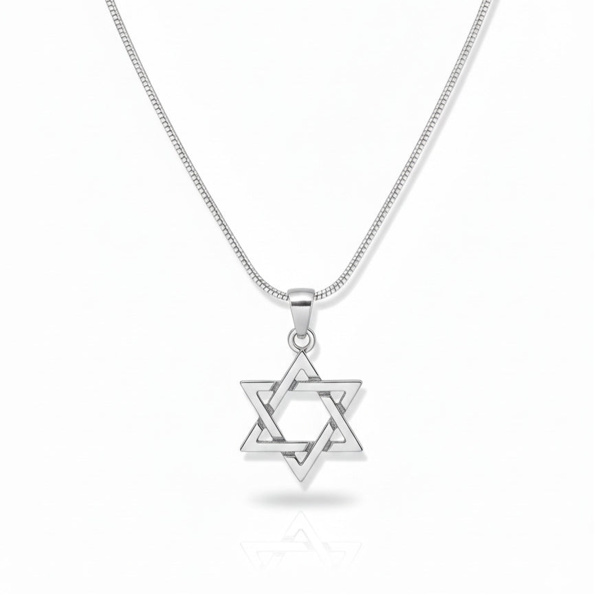 Sterling Silver Star of David Necklace | Men's Jewelry | Alef Bet