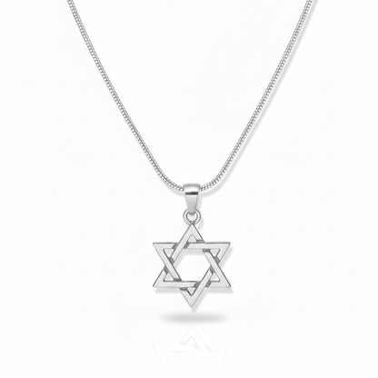 Sterling Silver Star of David Necklace | Men's Jewelry | Alef Bet
